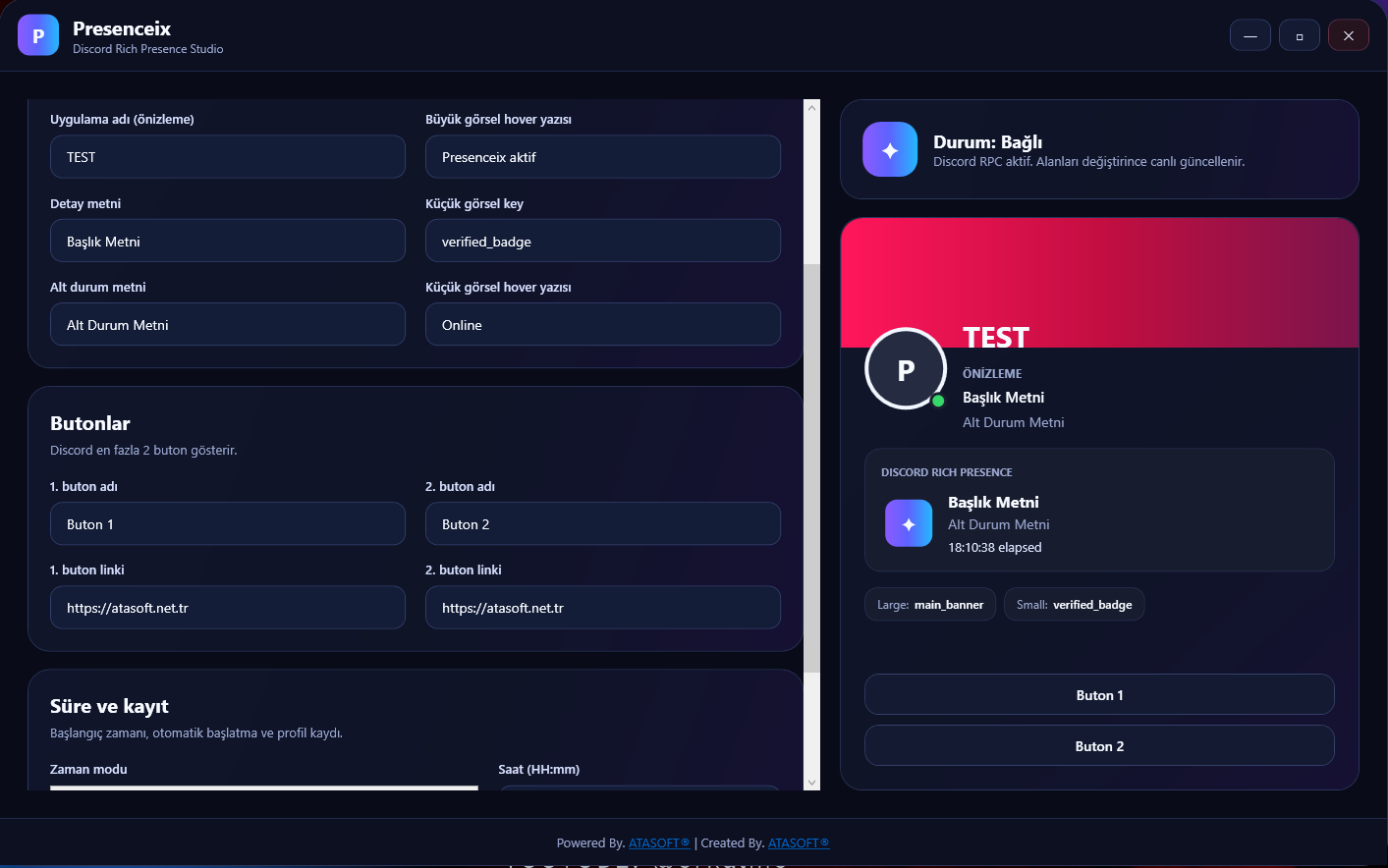 Presenceix Arayüzü